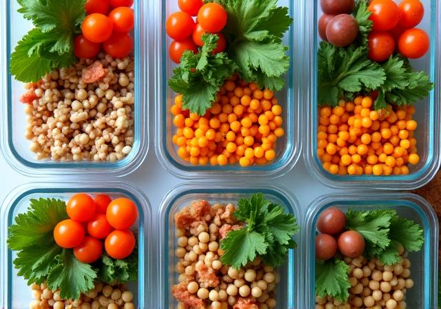 Healthy meal prep containers and planning
